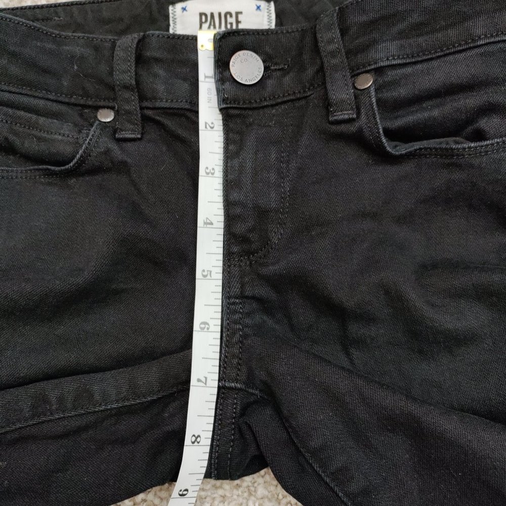 PAIGE Skyline Skinny Jeans in Black Ink Size 23 - Picture 12 of 14